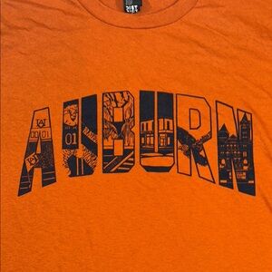Auburn University Campus Scenes T-Shirt. Orange with Black Print. Size Med. NWT